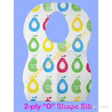 Dispsoable 2-Ply "O" Shape Baby Bibs (B2S1)